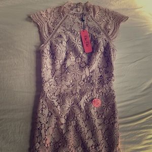 Chi Chi London Lace Pencil Dress (mink)